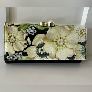 Ted Baker Floral Diamond and Pearl Clasp Wallet or Clutch